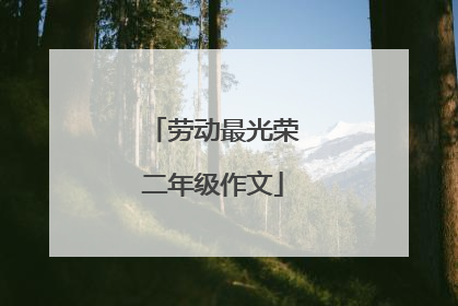 劳动最光荣二年级作文