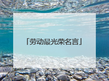 劳动最光荣名言