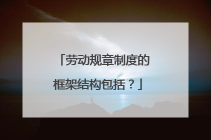 劳动规章制度的框架结构包括?