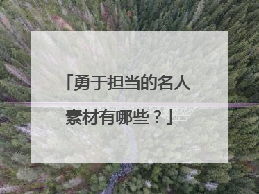 勇于担当的名人素材有哪些？