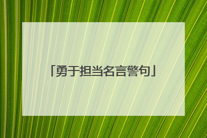 勇于担当名言警句