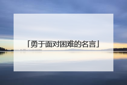 勇于面对困难的名言