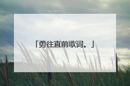 勇往直前歌词。