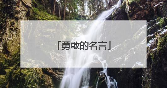勇敢的名言