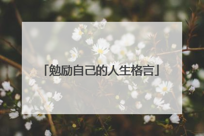 勉励自己的人生格言