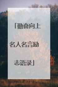 勤奋向上名人名言励志语录