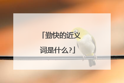 勤快的近义词是什么?