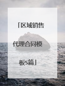 区域销售代理合同模板5篇
