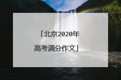 北京2020年高考满分作文