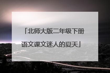 北师大版二年级下册语文课文迷人的夏天