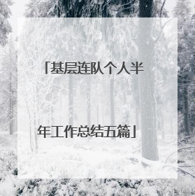 基层连队个人半年工作总结五篇