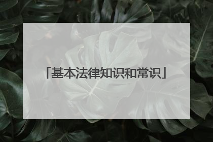 基本法律知识和常识