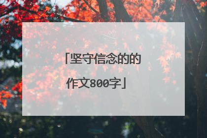 坚守信念的的作文800字