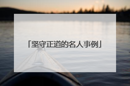 坚守正道的名人事例