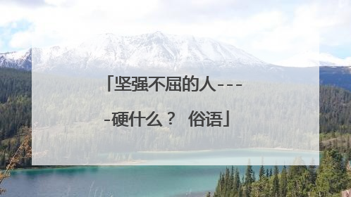 坚强不屈的人----硬什么？ 俗语
