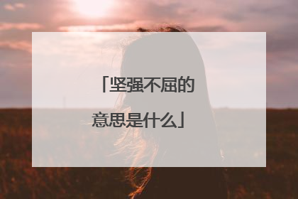 坚强不屈的意思是什么