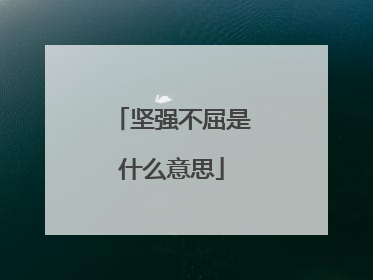 坚强不屈是什么意思
