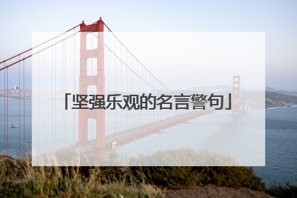 坚强乐观的名言警句