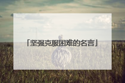 坚强克服困难的名言