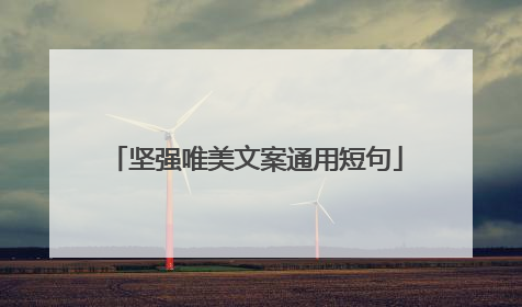 坚强唯美文案通用短句