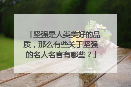 坚强是人类美好的品质，那么有些关于坚强的名人名言有哪些？