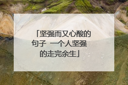 坚强而又心酸的句子 一个人坚强的走完余生