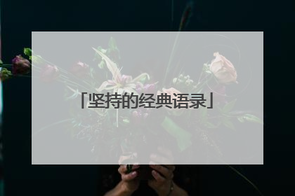 坚持的经典语录