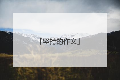 坚持的作文
