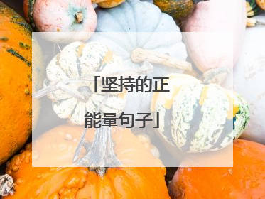 坚持的正能量句子