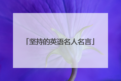 坚持的英语名人名言