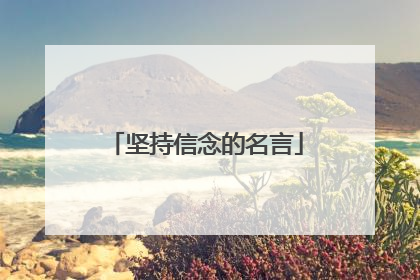 坚持信念的名言