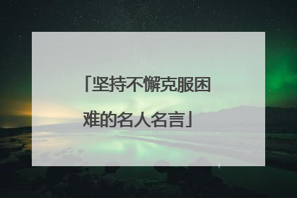 坚持不懈克服困难的名人名言