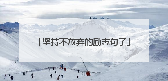 坚持不放弃的励志句子