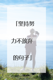 坚持努力不放弃的句子