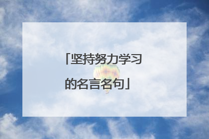 坚持努力学习的名言名句