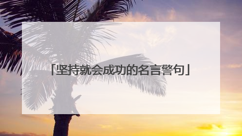 坚持就会成功的名言警句