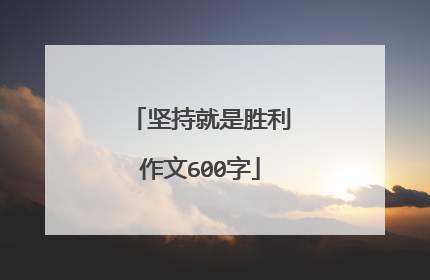 坚持就是胜利作文600字