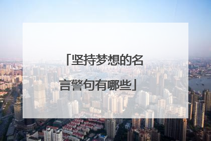 坚持梦想的名言警句有哪些