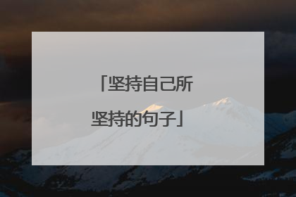 坚持自己所坚持的句子