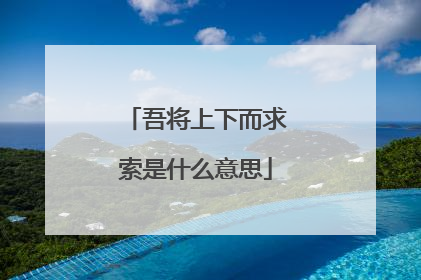 吾将上下而求索是什么意思