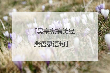 吴宗宪搞笑经典语录语句