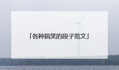 各种搞笑的段子范文
