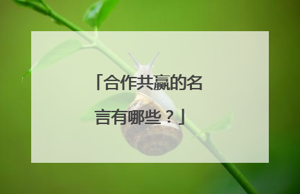 合作共赢的名言有哪些？