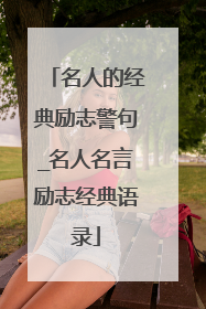 名人的经典励志警句_名人名言励志经典语录