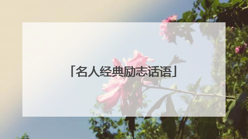 名人经典励志话语