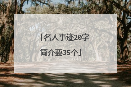 名人事迹20字简介要35个