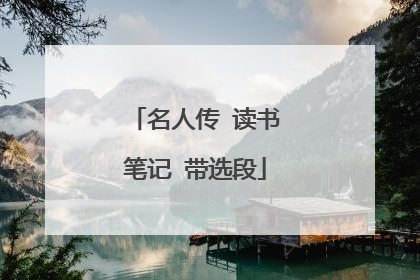 名人传 读书笔记 带选段