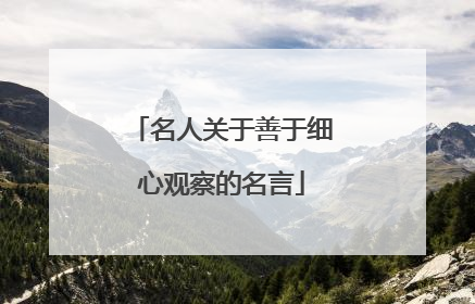 名人关于善于细心观察的名言