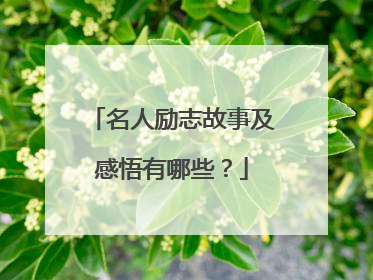 名人励志故事及感悟有哪些?