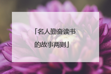名人勤奋读书的故事两则